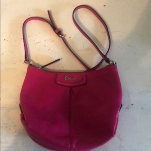 Pink Coach leather crossbody